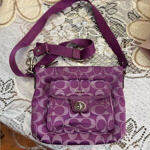 Coach Purple Woven Crossbody Bag with Adjustable Strap